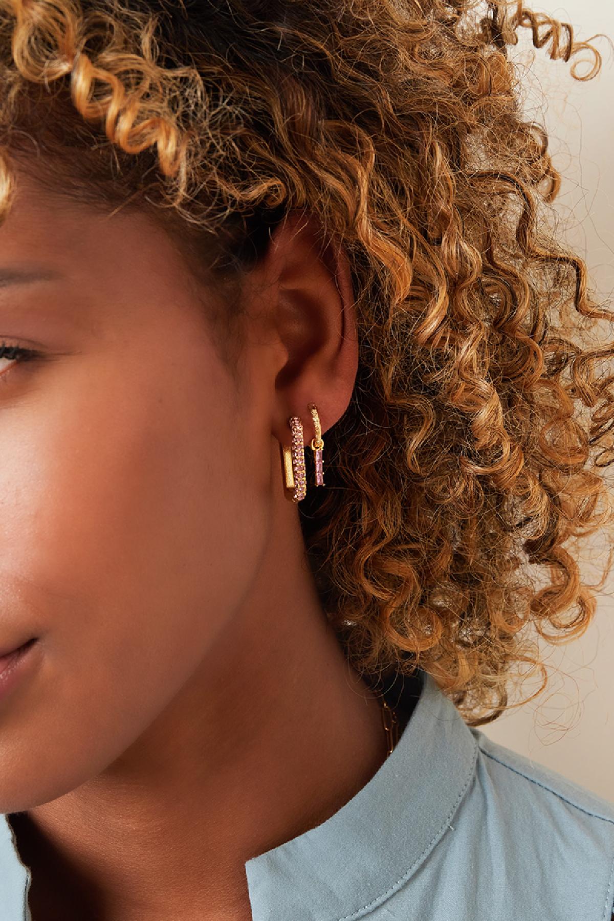 Earrings diamonds | Gold-purple