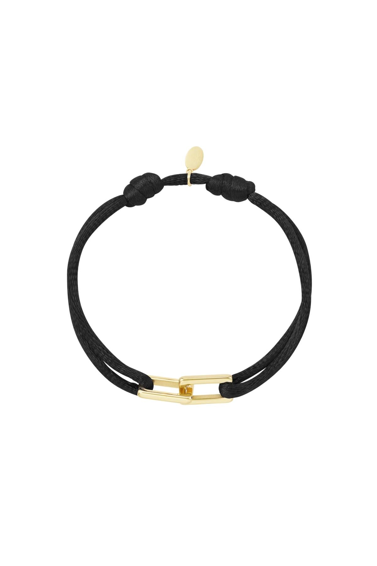 Fabric bracelet link | Gold-Black