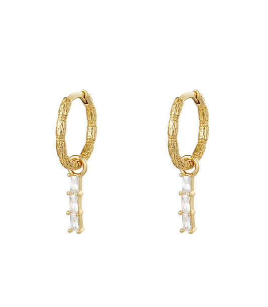 Earrings diamonds | Gold-white