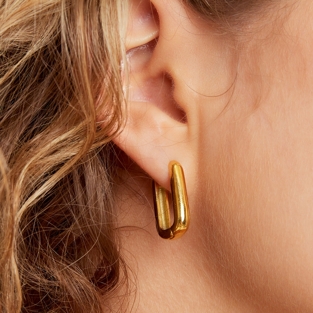 Square earrings | Gold