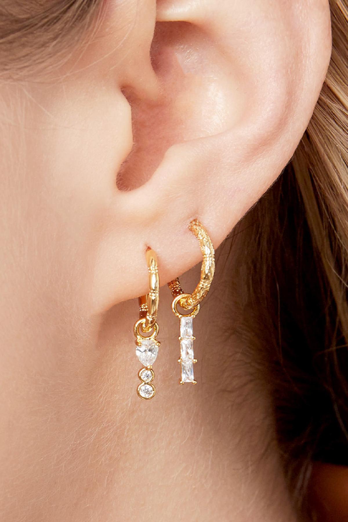 Earrings diamonds | Gold-white