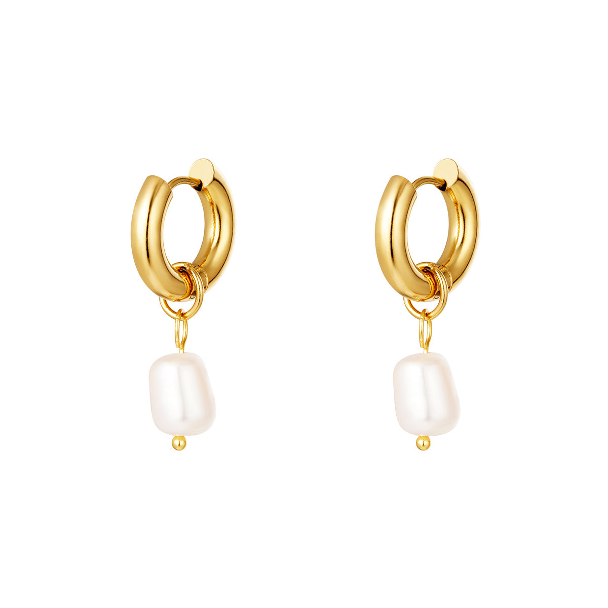 Pearl earrings small | Gold