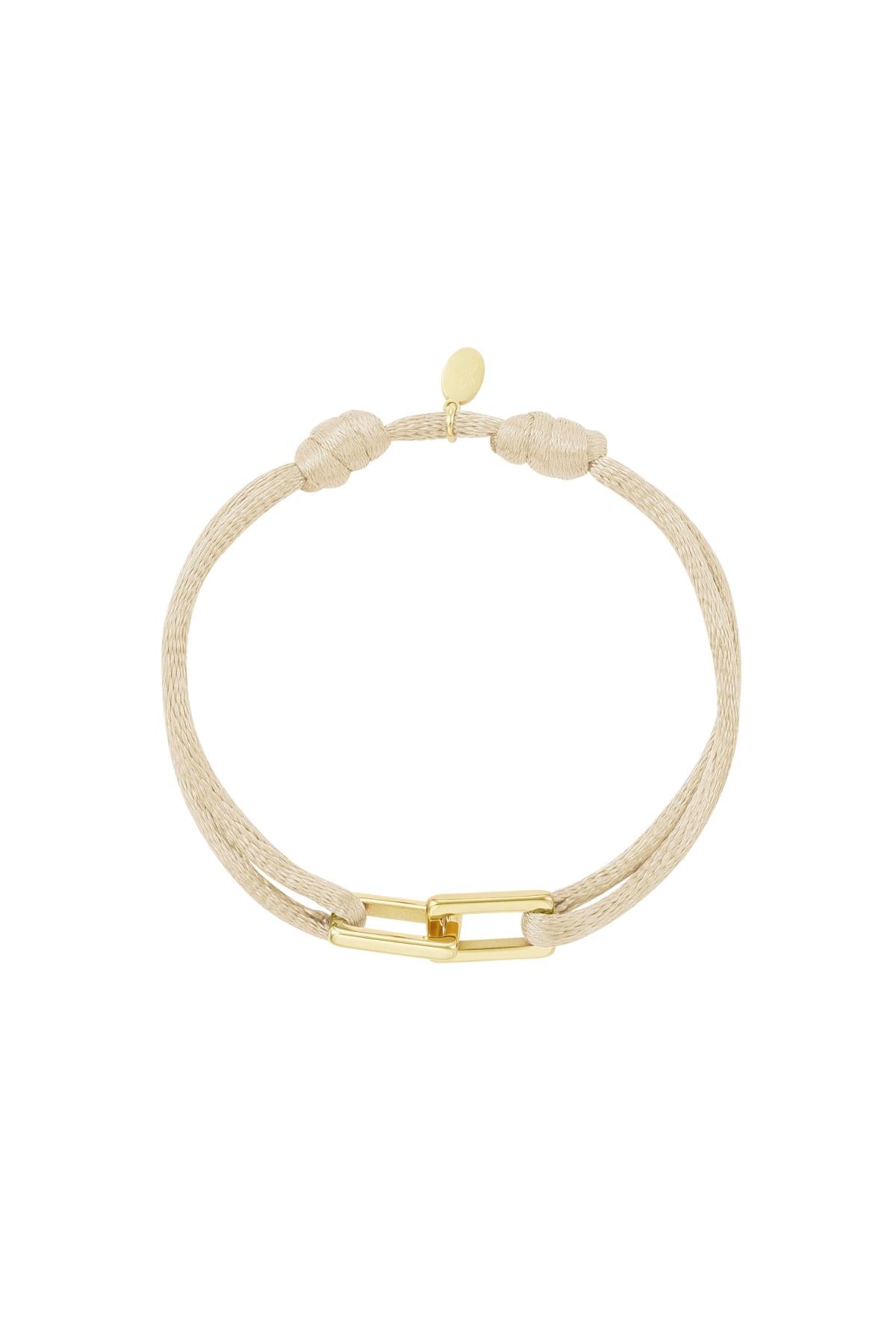 Fabric bracelet link | Gold-sand