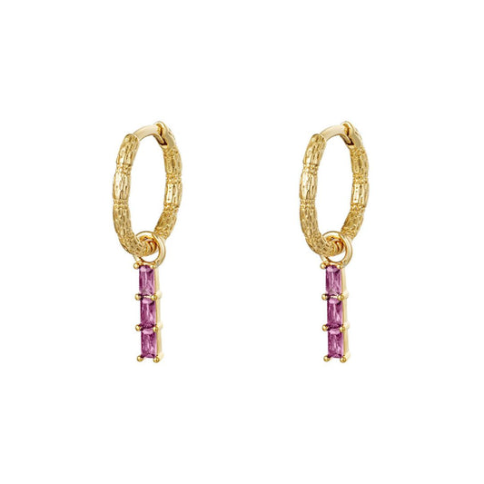 Earrings diamonds | Gold-purple