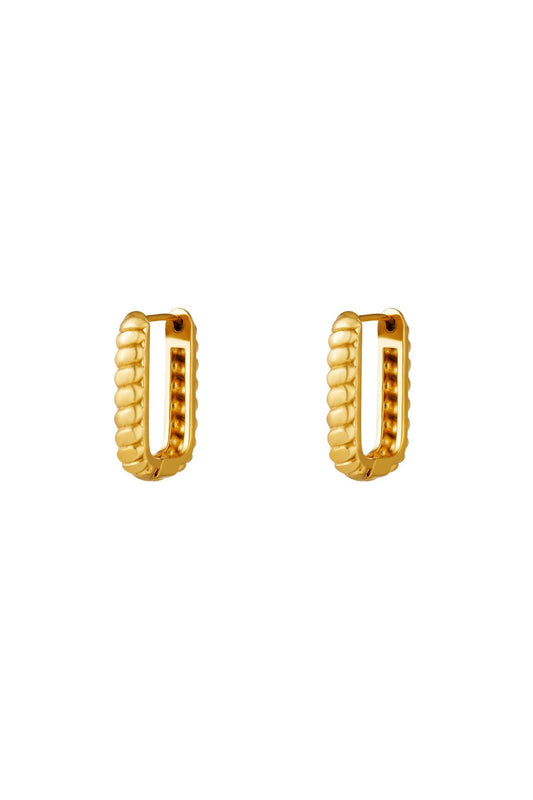 Textured squared earrings | Gold