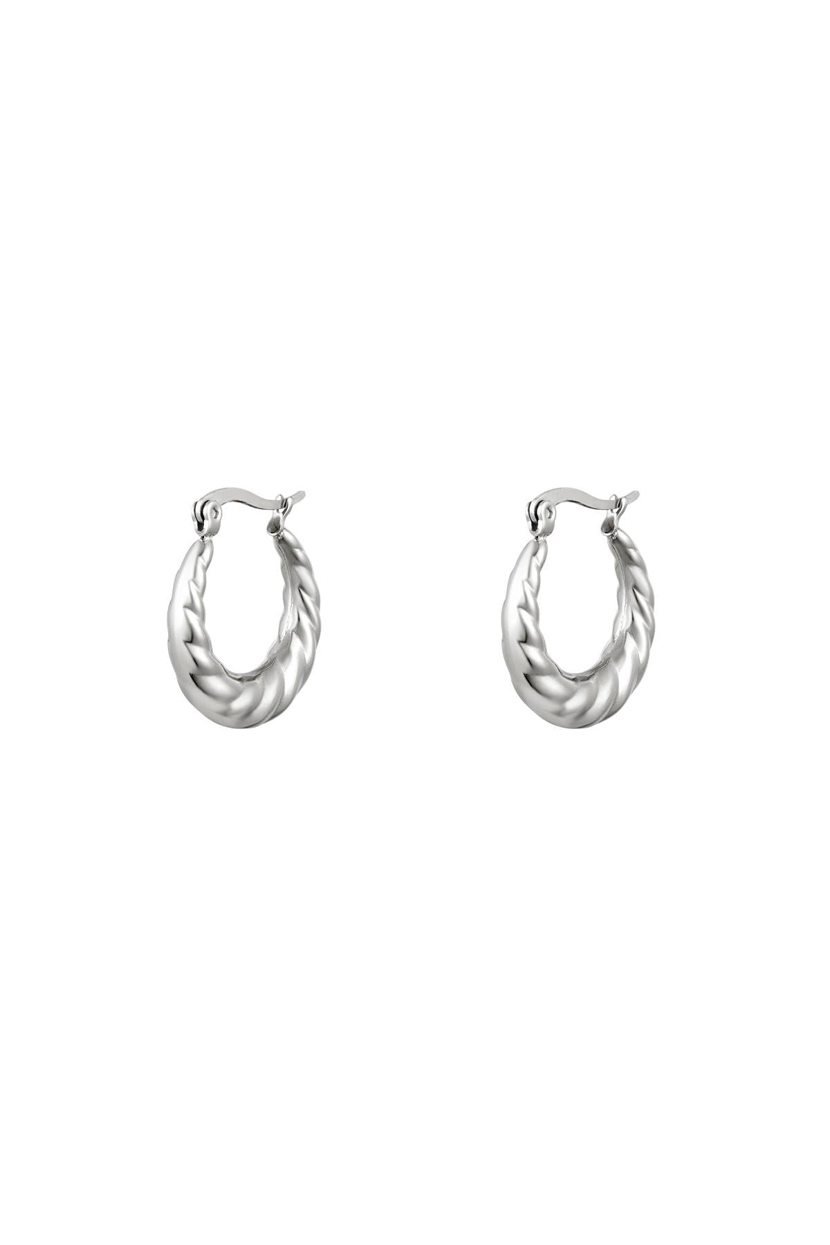 Textured hoops | Silver